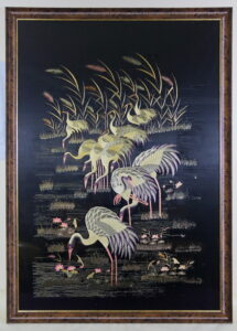 211. Панно «Журавли в камышах»