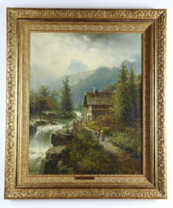 23 б. Парные картины "Альпийский пейзаж с водяной мельницей"