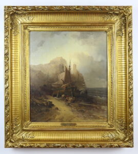 7. Франц Краузе "Скалистые утесы с рыбацкими лодками и маяком"